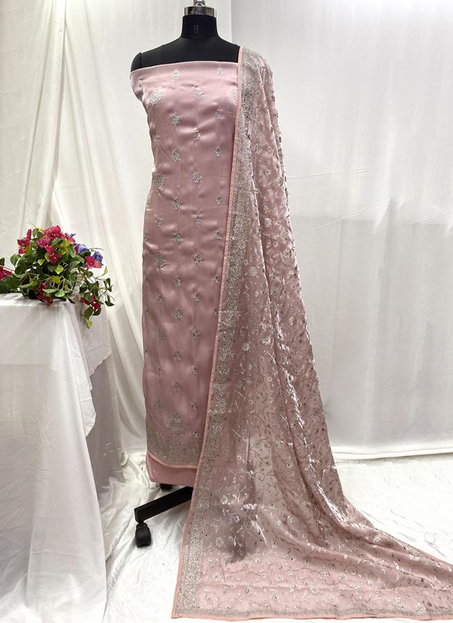 Shimmer Silk Pink Party Wear Hand Work Salwaar Suit